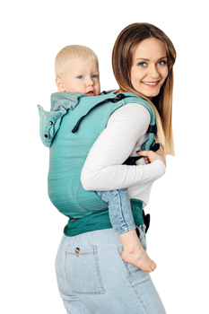 Baby carrier LennyLamb - Little Herringbone Ombre Green