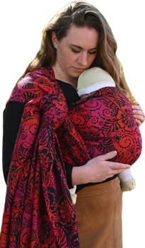 Woven Wrap Yaro Slings - Ava Trinity Black Sangria Rainbow Wool