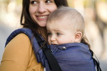 Baby carrier Kavka Multi-age blueberry herringbone