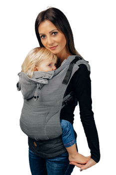 Baby carrier LennyLamb - Little Herringbone Ombre Grey