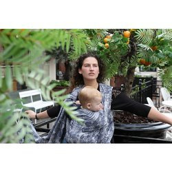 Woven wrap Yaro Chloe Duo Light-Grey Navy Confetti