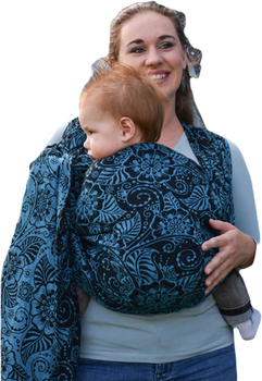 Woven Wrap Yaro Slings - Ava Contra Black-Blue Glam