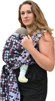 Woven Wrap Yaro Slings - Petals Duo Black Purple Hemp