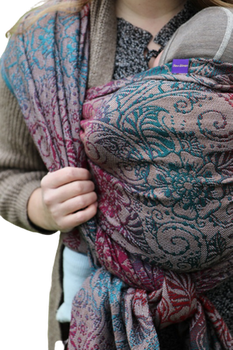 Ring Sling Yaro Slings - Ava Trinity Maroon Rainbow Choco High Wool