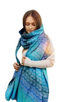 Shawl made of wrap fabric LennyLamb - Tangled - Blue Reed