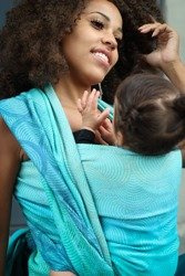 Woven wrap Yaro Gravity Duo Aqua Grad Blue Green Seacell