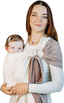 LennyLamb Ring Sling - Little Herringbone Baby Cupcake