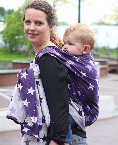 Woven wrap Yaro Stars Ultra Purple Beige Tencel Wrap Woven wraps and slings Woven wraps Toddlers Woven wraps and slings Woven wraps Woven wraps kopia Brands