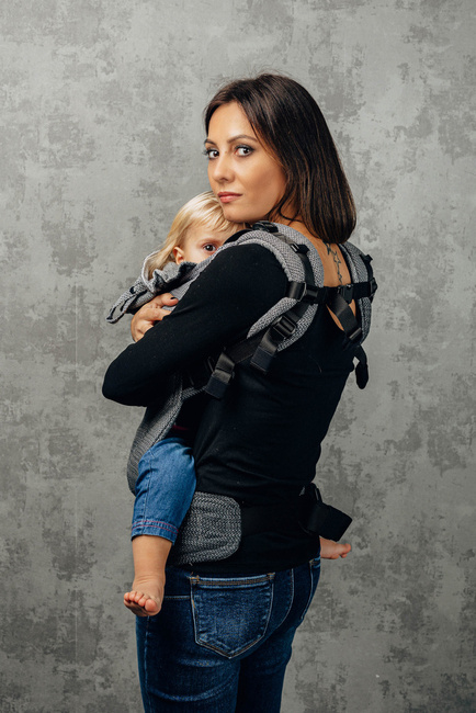 Baby carrier LennyLamb - Little Herringbone Ombre Grey