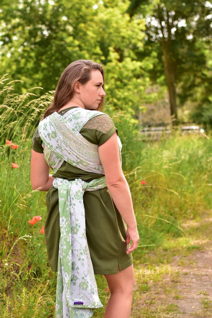 Chusta tkana Yaro Sling - Flowersnake Trinity Yellow Green Tencel