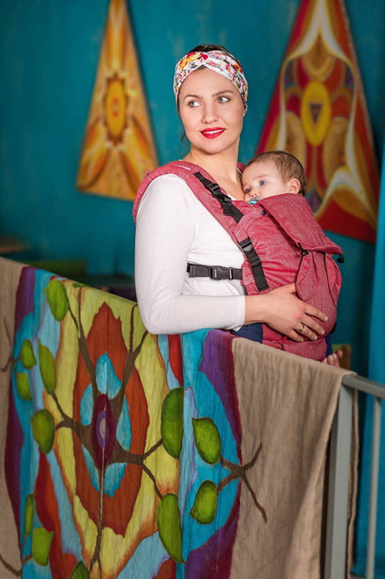 EverySlings Baby carrier:  MiMi 2.0. - Spike Cherry (60% cotton, 40% linen)