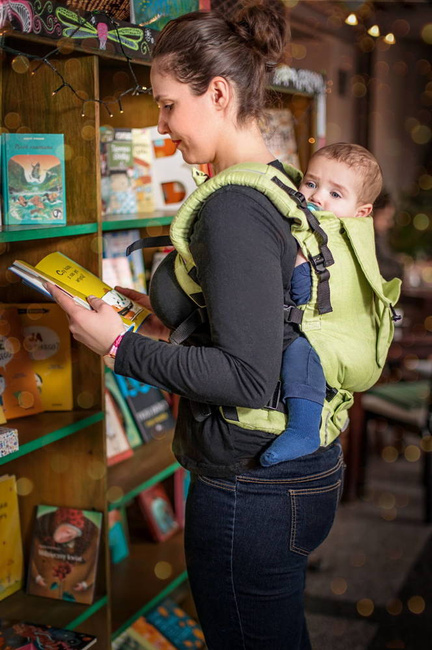 EverySlings Baby carrier:  MiMi 2.0. - Spike Lime (60% cotton, 40% linen)
