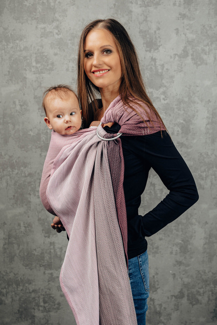 LennyLamb Ring Sling - Little Herringbone Ombre Pink