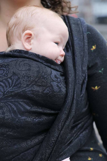 Woven Wrap Yaro Slings - Ava Duo Black Wool Silk Glam