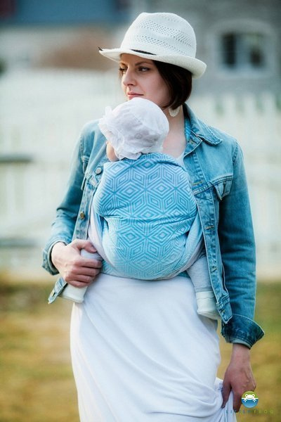 Woven wrap Little Frog Linen Sky Cube
