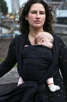 Woven Wrap Yaro Slings - Ava Duo Black Wool Silk Glam