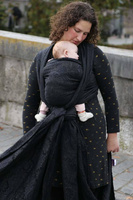 Woven Wrap Yaro Slings - Ava Duo Black Wool Silk Glam