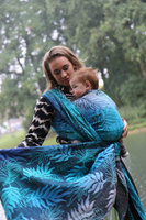 Woven Wrap Yaro Slings - Oasis Duo Aqua Grad Emerald Navy Wool