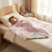 Zaffiro - Bari Cotton Blanket 75x100, baby pink dots