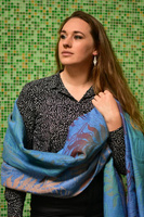 Chusta tkana Yaro Slings - Oasis Puffy Aqua Grad Blue Bronze Seacell