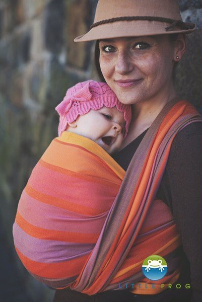 Chusta tkana Little Frog - Malinowy Rodonit