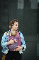 Chusta tkana Yaro Gravity Duo Aqua Grad Orange Violet Tencel