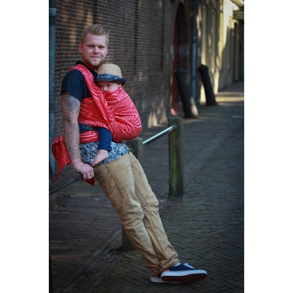 Chusta tkana Yaro Dandy Red White Hemp