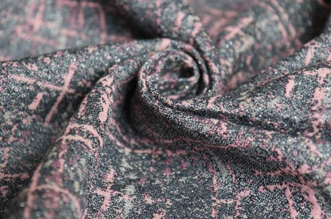 Szal Yaro Sparkling Ultra Pink Grey Linen Glam
