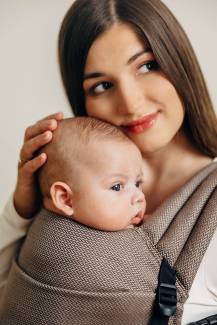 LennyLamb baby carrier - LennyLight - Little Herringbone Caffe Latte