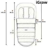 Zaffiro - Aspen iGrow Winter Footmuff with Premium Sheep Wool Latte