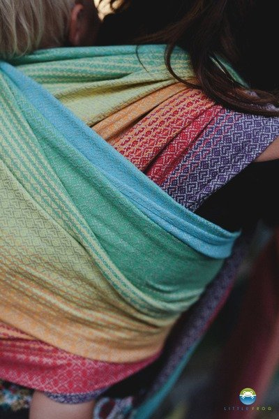 Chusta tkana Little Frog Lovely Linen Rainbow