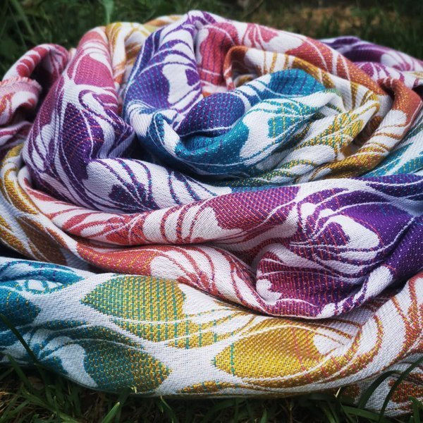 Chusta tkana Yaro La Fleur Trinity Caribbean Rainbow Cupro Tencel Linen