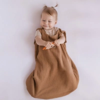 Zaffiro - Zaffiro Full Muslin Sleeping Bag 0.5 TOG 0–6m  - Toffee