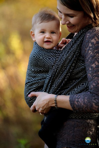 Chusta tkana Little Frog Lniany Cube