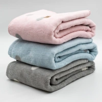 Zaffiro - Koc bawełniany  Bari 75x100cm grey, w kropki