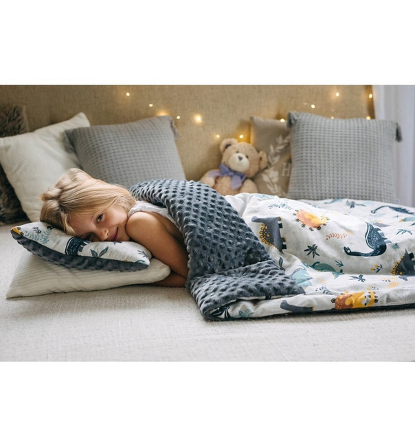 Kocyk Minky (Dinozaury Szare) 100cm x 135cm