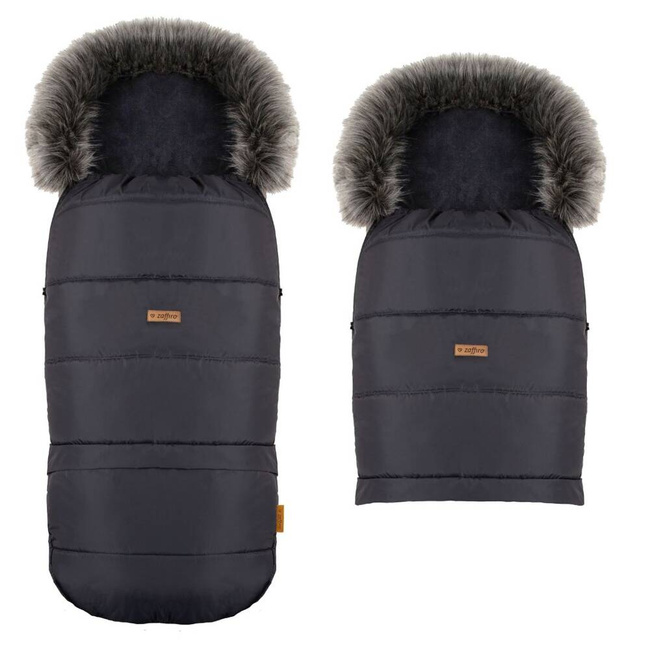 Zaffiro GrowUP 4.0 Stroller Sleeping Bag with Bag - Graphite Plush + Graphite