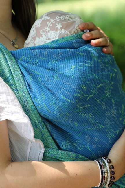 Chusta tkana Yaro Sling - Terra Duo Blue Grass Linen Tencel