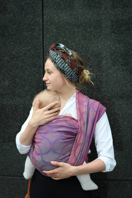 Chusta tkana Yaro Gravity Duo Aqua Grad Orange Violet Tencel