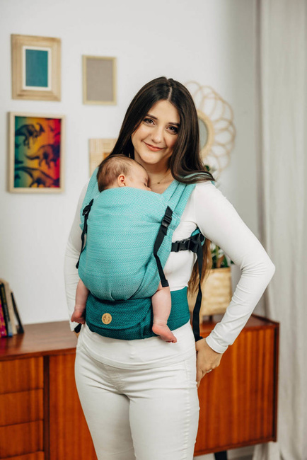LennyLamb baby carrier - LennyLight - Little Herringbone Ombre Green