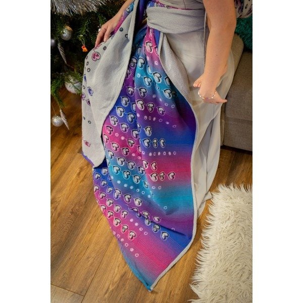 Woven wrap Yaro Heartrunes Ultra Grey Flash Rainbow 