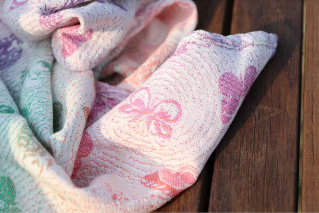 Chusta tkana Yaro Woodland Duo Macarons Rainbow Tencel