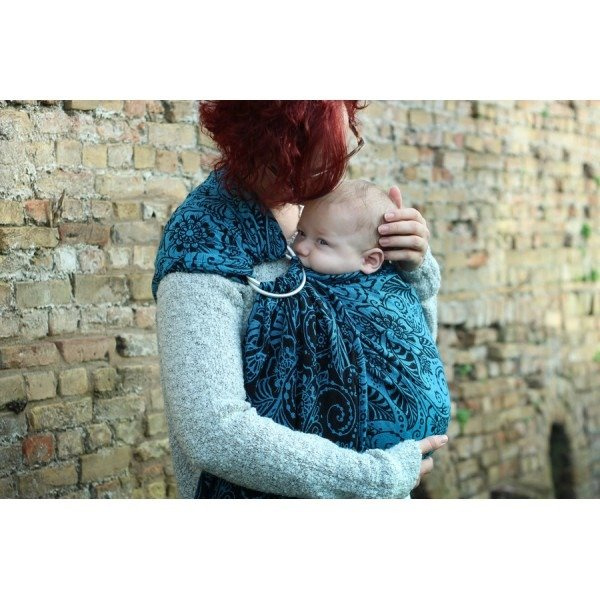 Chusta tkana Yaro Ava Contra Black-Blue Glam