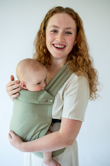 Qusy adjustable ergonomic carrier  2.0 - Olive Twill (Bamboo, Linen, Cotton)