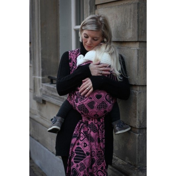 Chusta tkana Yaro Hearts Contra Black Rose Glam