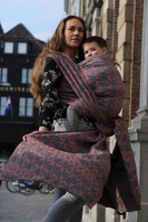 Chusta tkana Yaro Sling - La Fleur Puffy Rose Grey Bourette Glam