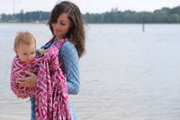 Chusta tkana Yaro Sling - La Vita Duo Fuchsia White Tencel Seacell