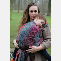 Chusta kółkowa Yaro Slings -  Ava Trinity Maroon Rainbow Choco High Wool