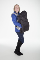 CuddleCo - 2 in 1 baby carrier cape and stroller liner khaki/grey