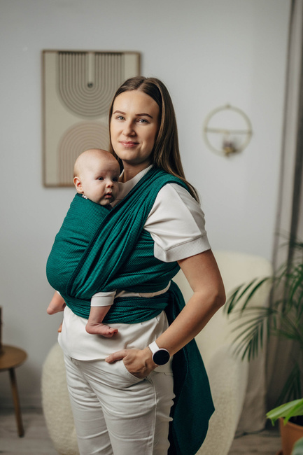 Basic Line Baby Sling Lenny Lamb - Little Herringbone Emerald